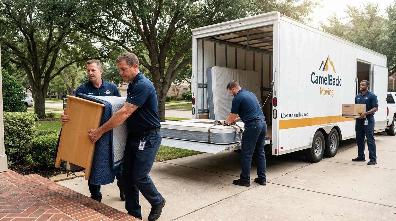 Crew loading residential truck for cross-state move from Ashburn, GA